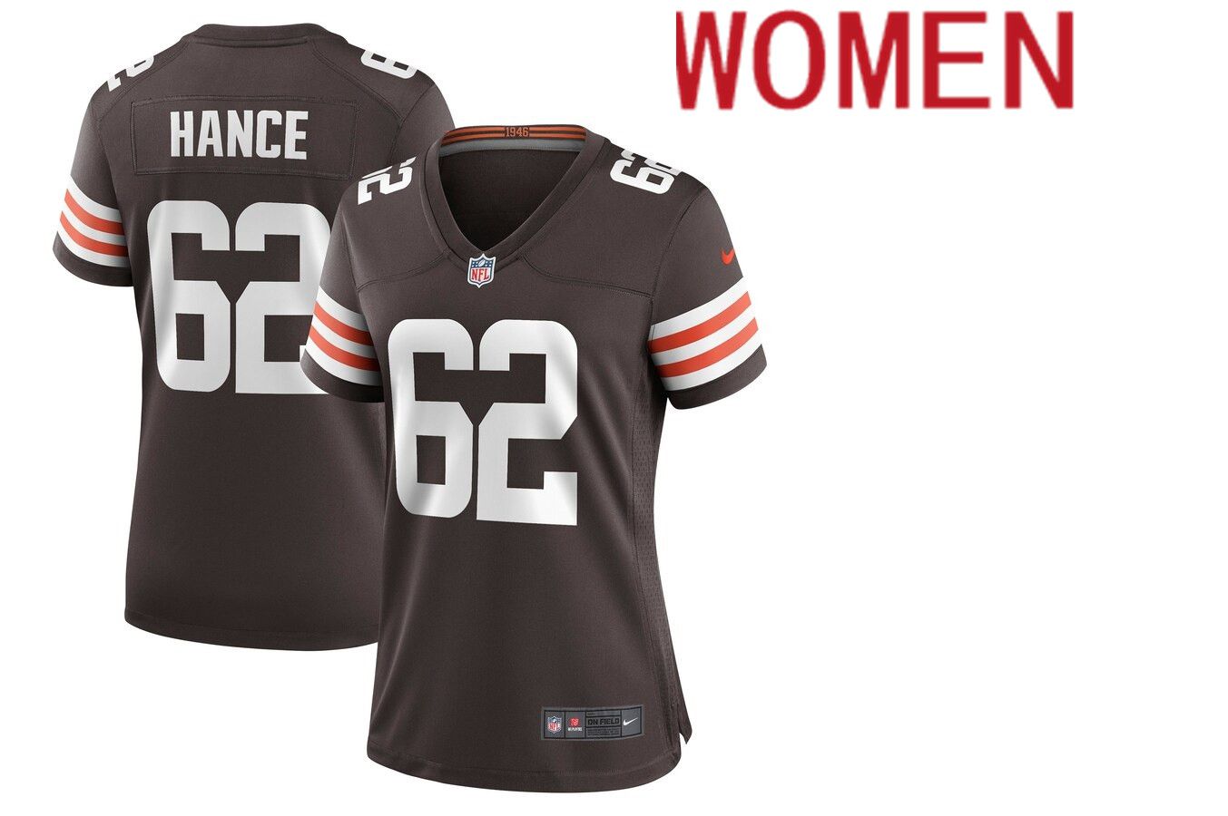 Women Cleveland Browns 62 Blake Hance Nike Brown Game NFL Jersey